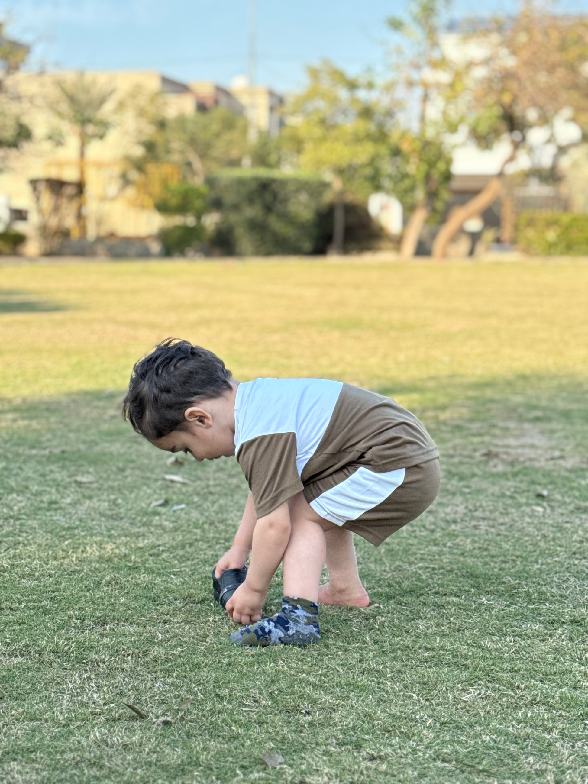 OLIVE & WHITE EARTHY DUO KIDS SET