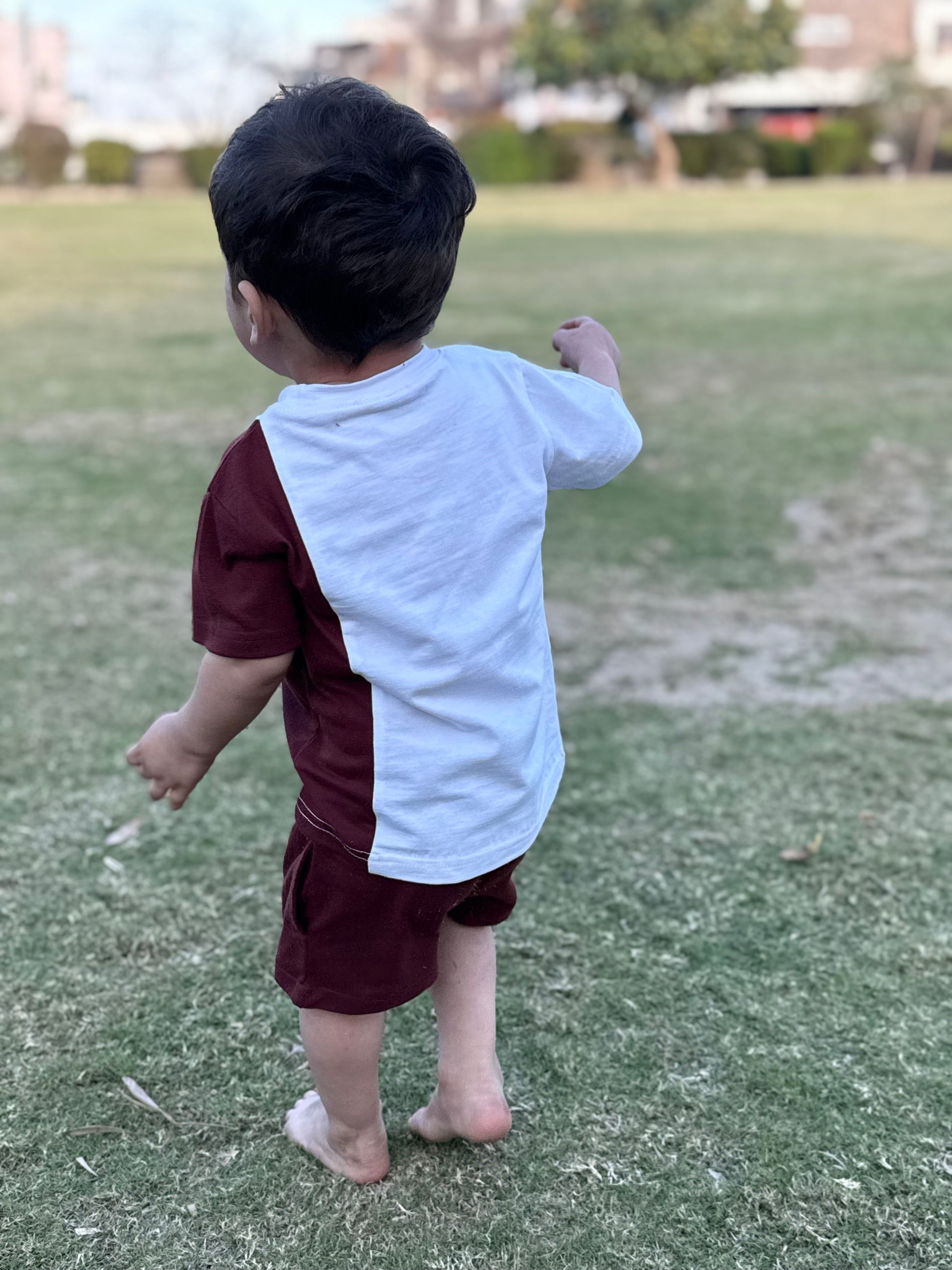 MAROON & WHITE KIDS OUTFIT