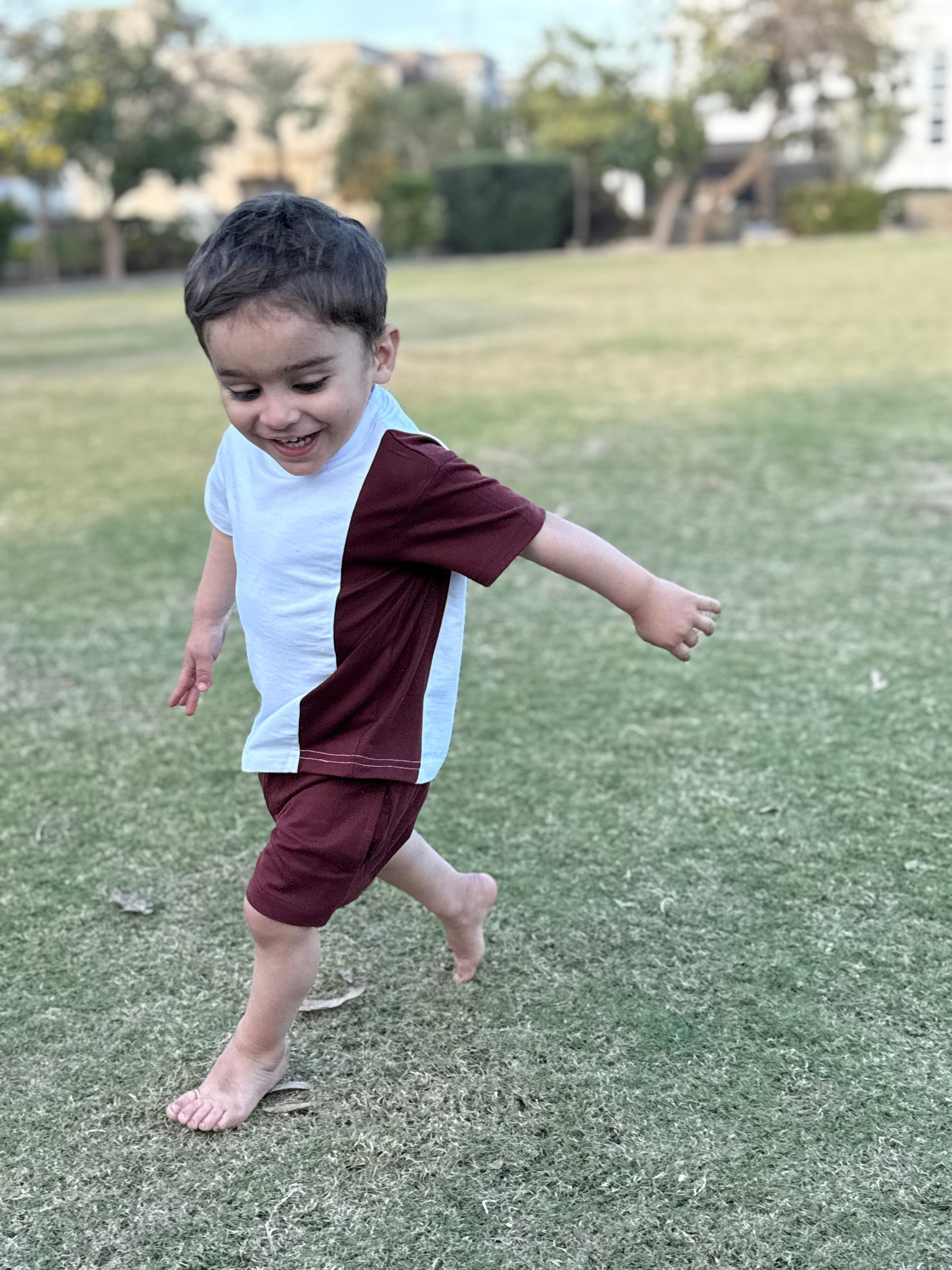 MAROON & WHITE KIDS OUTFIT