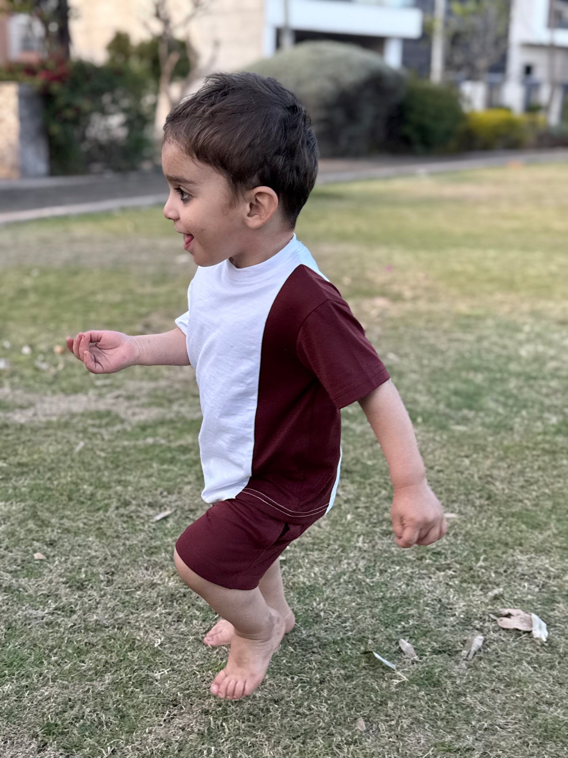 MAROON & WHITE KIDS OUTFIT