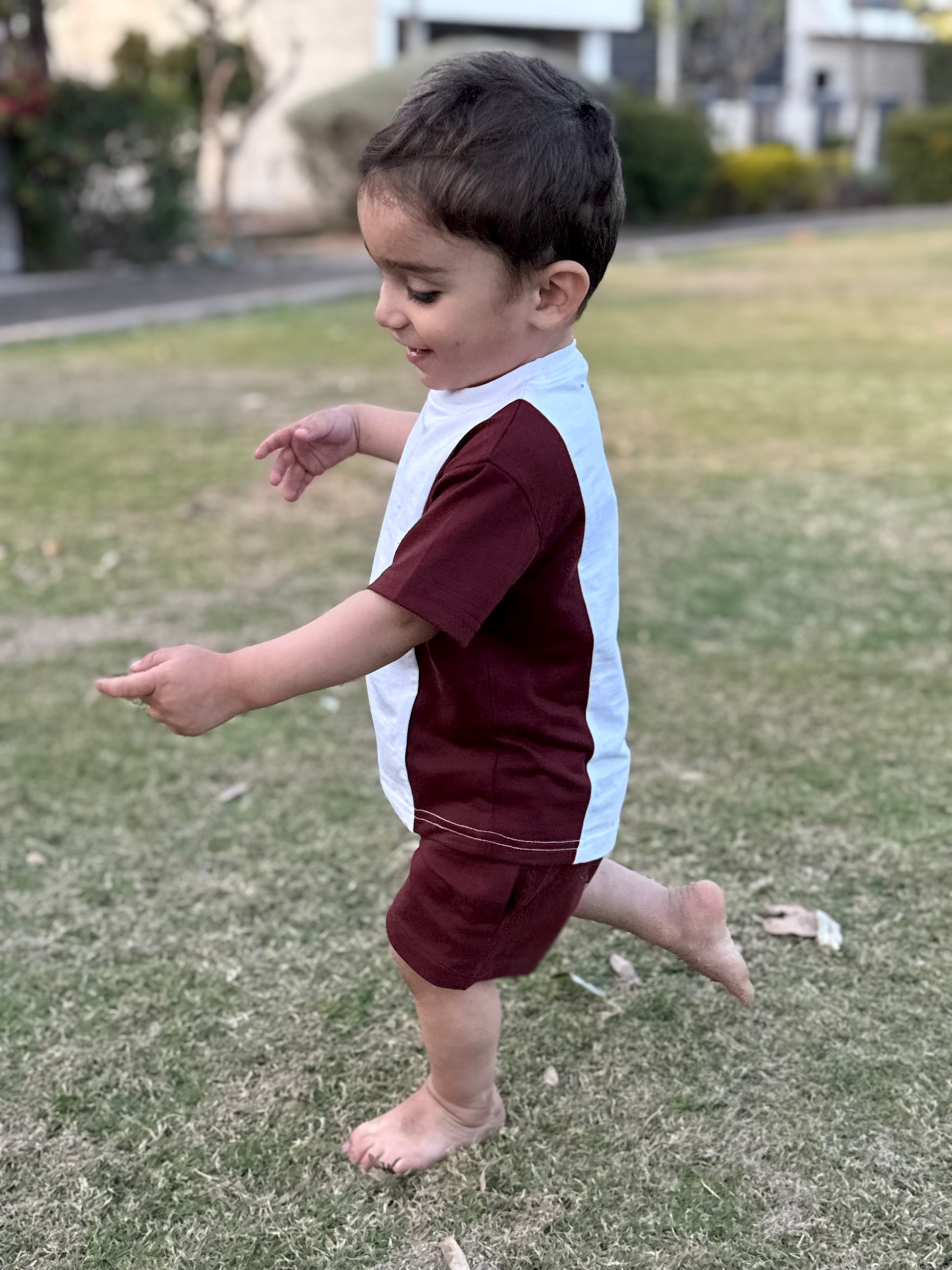 MAROON & WHITE KIDS OUTFIT