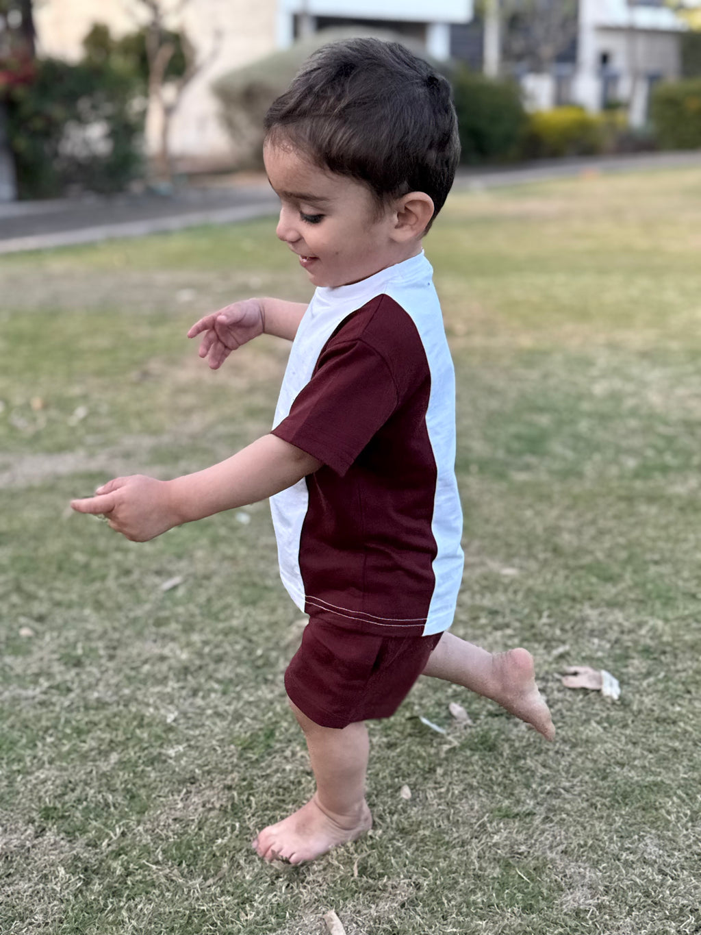 MAROON & WHITE KIDS OUTFIT