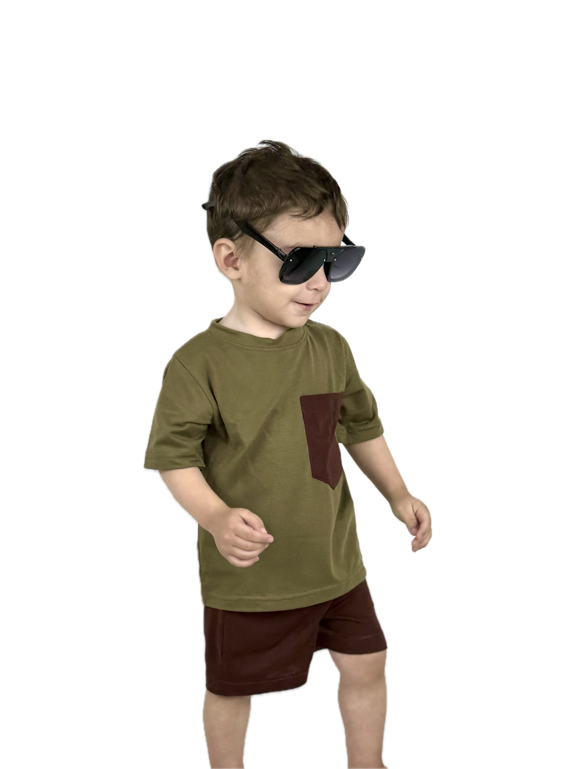 OLIIVE & MAROON KIDS POCKET SUMMER OUTFIT