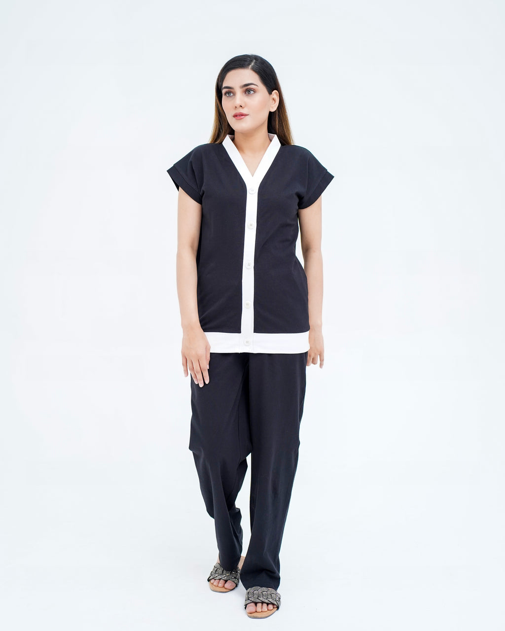 VIBE VEE BUTTON CO ORD SET