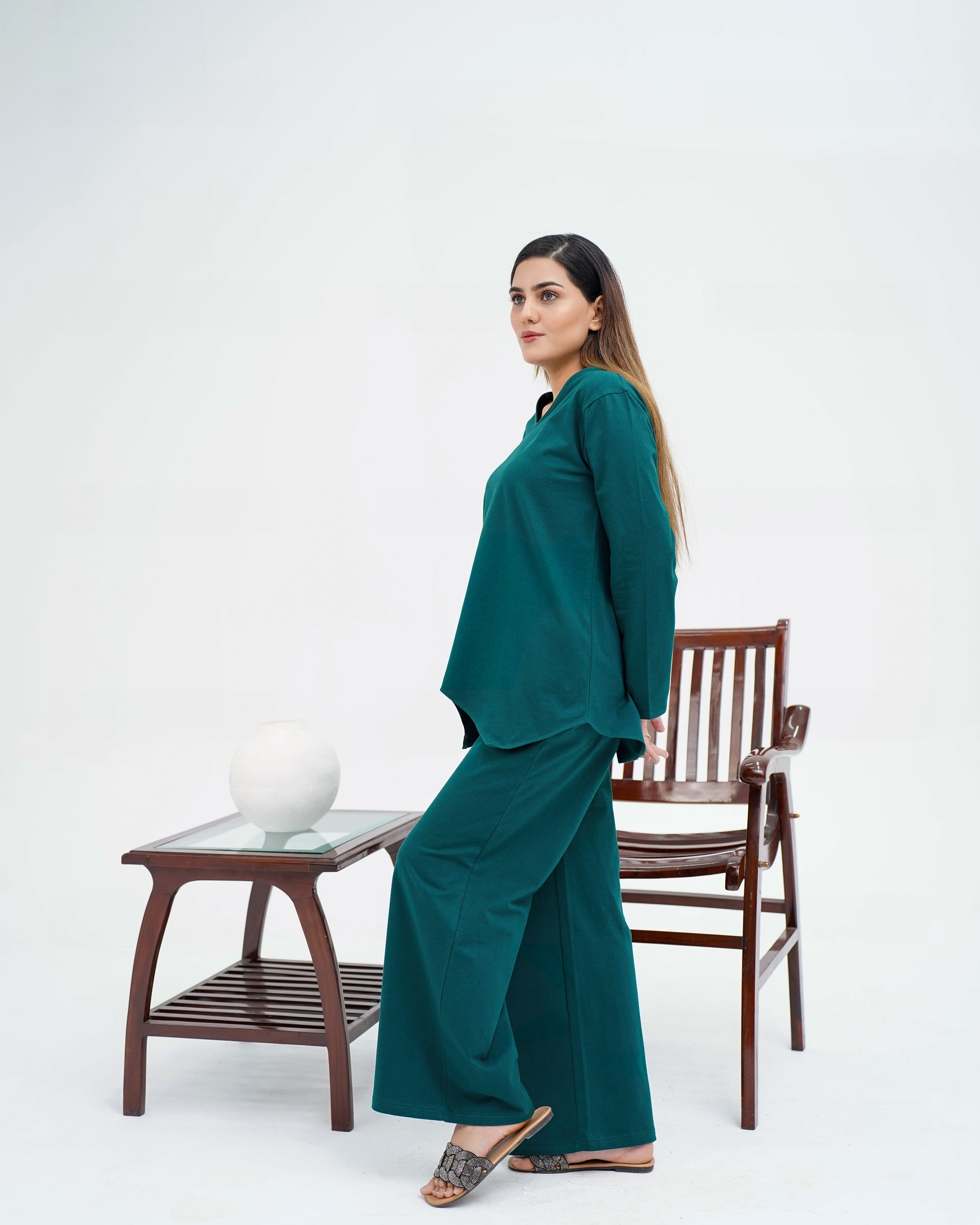 V NECK FLOW WOMEN'S SET