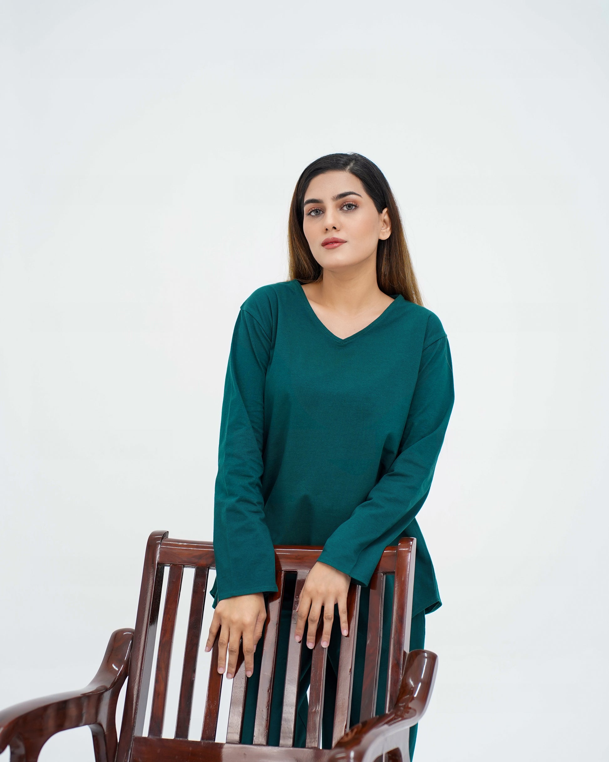 V NECK FLOW WOMEN'S SET