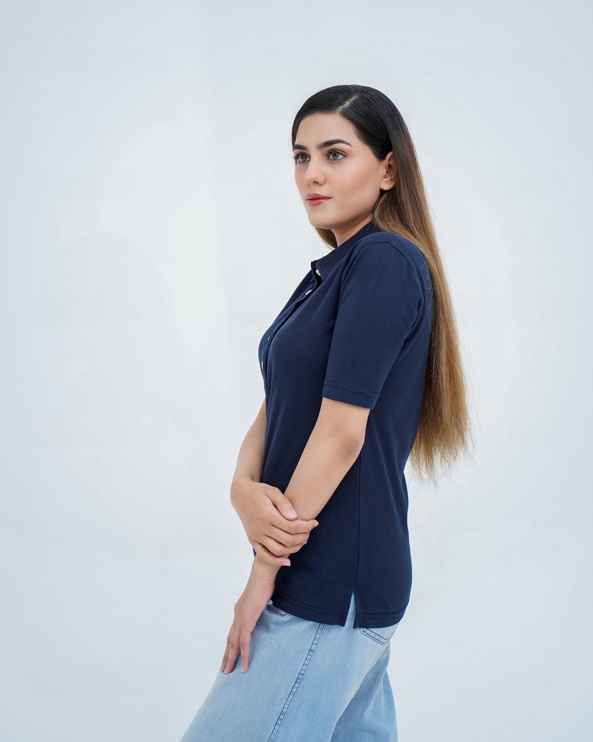 PIQUE BUTTON UP WOMEN'S POLO
