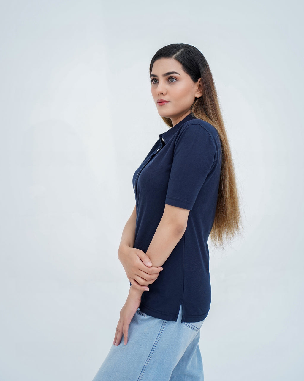 PIQUE BUTTON UP WOMEN'S POLO