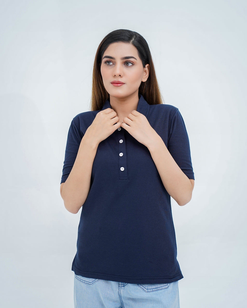 PIQUE BUTTON UP WOMEN'S POLO