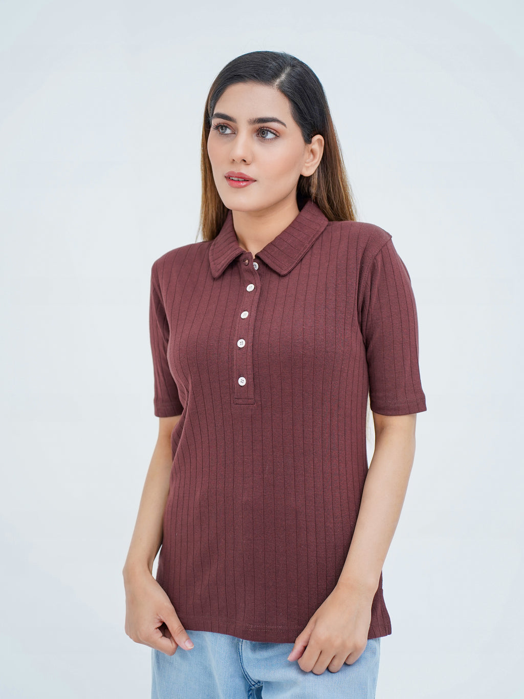 NOIR KNIT BROWN WOMEN'S POLO