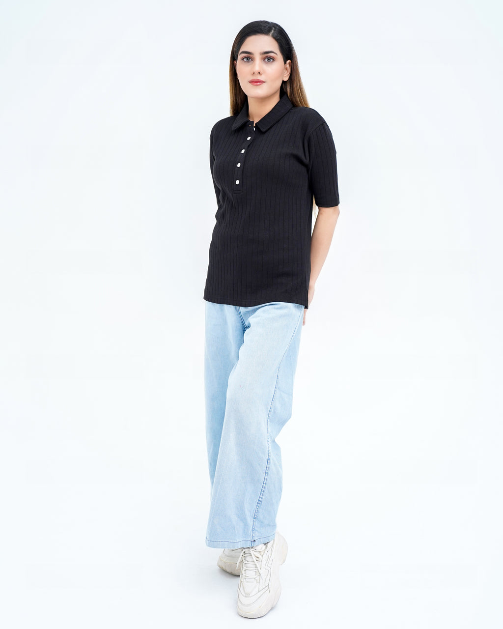 NOIR KNIT BLACK WOMEN'S POLO