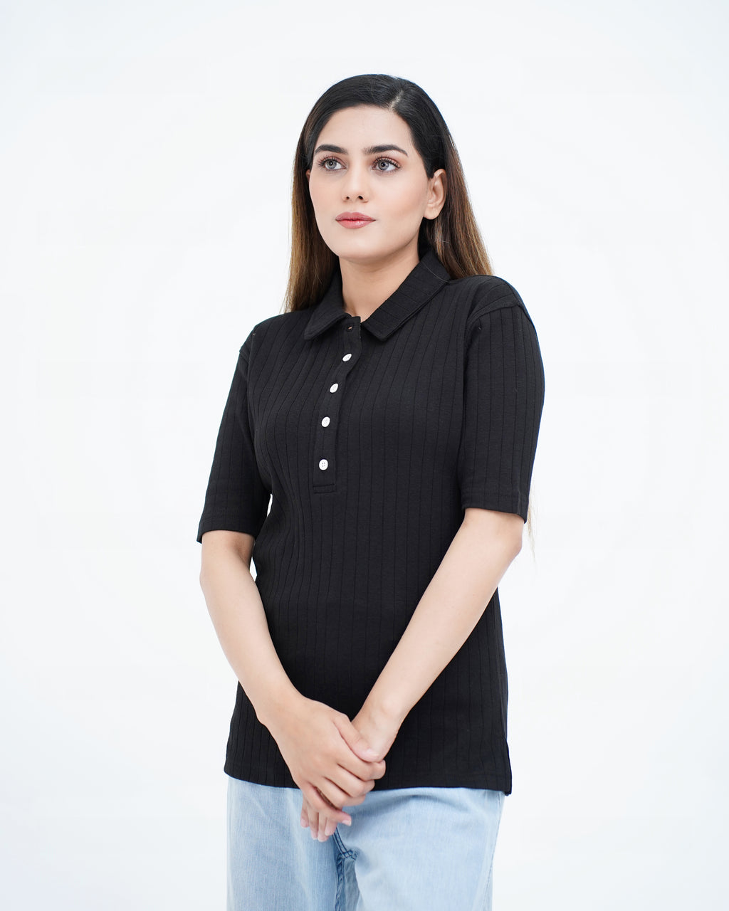 NOIR KNIT BLACK WOMEN'S POLO