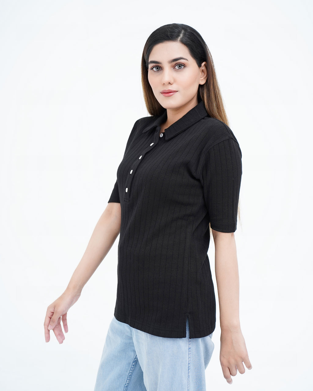 NOIR KNIT BLACK WOMEN'S POLO