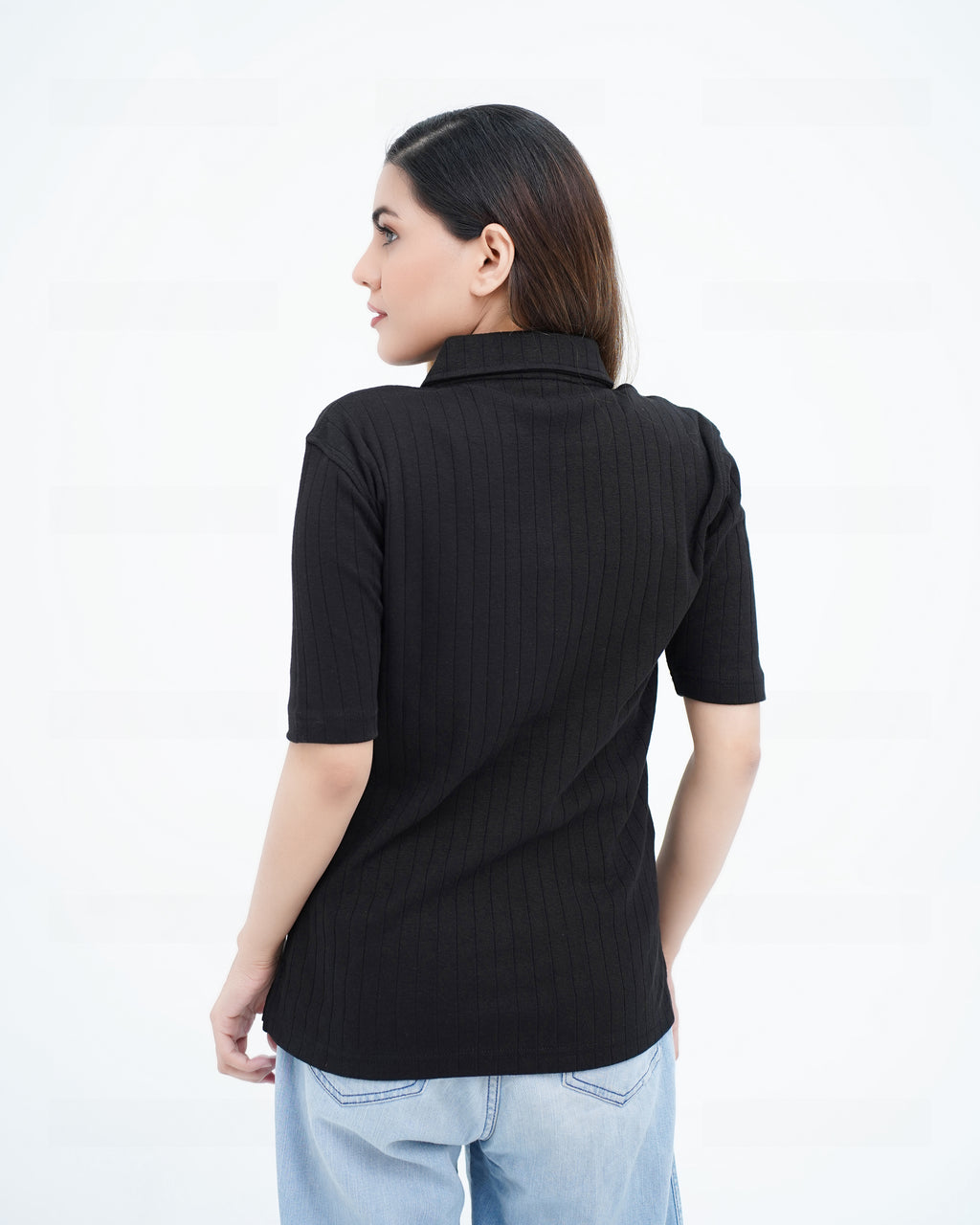 NOIR KNIT BLACK WOMEN'S POLO